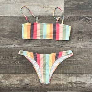 Rhythm. Striped Multicolor Bikini Set